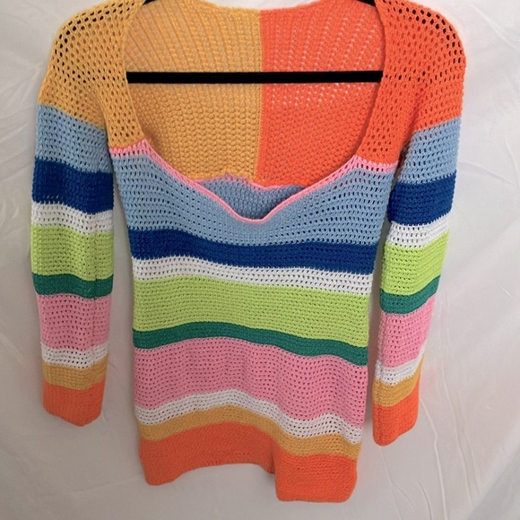 Unbranded: Rainbow colored Knit Swimsuit coverup dress- sheer- XL - Picture 4 of 16